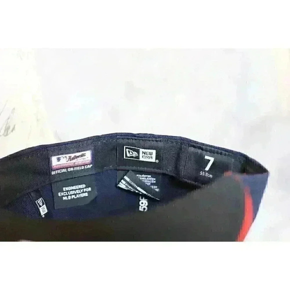 Atlanta Braves Multi Logo 59Fifty Fitted Hat Blue Size 7 Official On-Field Cap - Picture 7 of 10